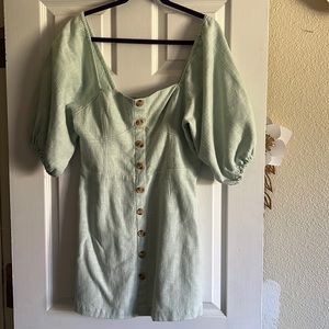 Billabong midi puff sleeve white summer dress size 10